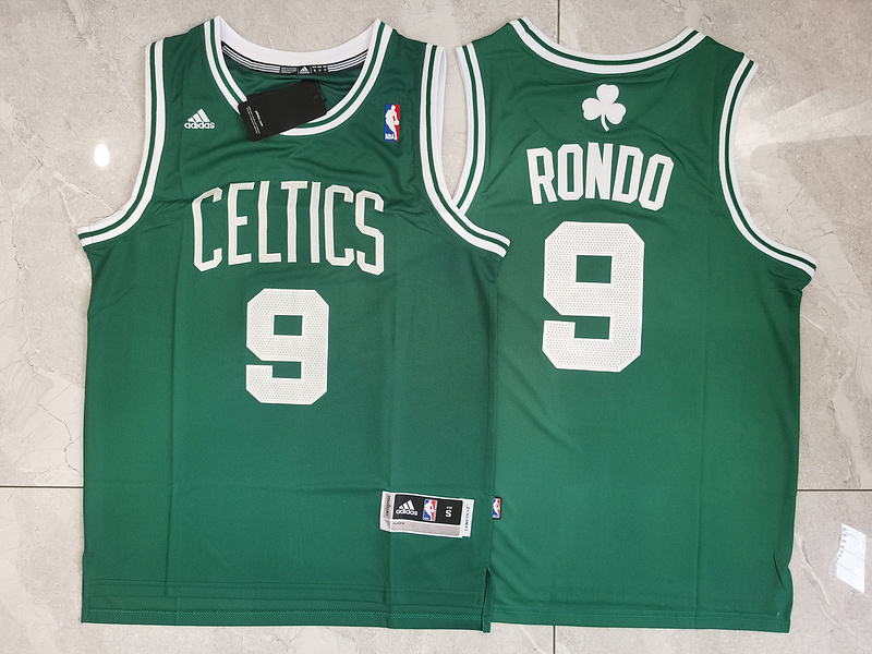 Men Boston Celtics 9 Rondo Green Adidas 2025 NBA Jersey style 1